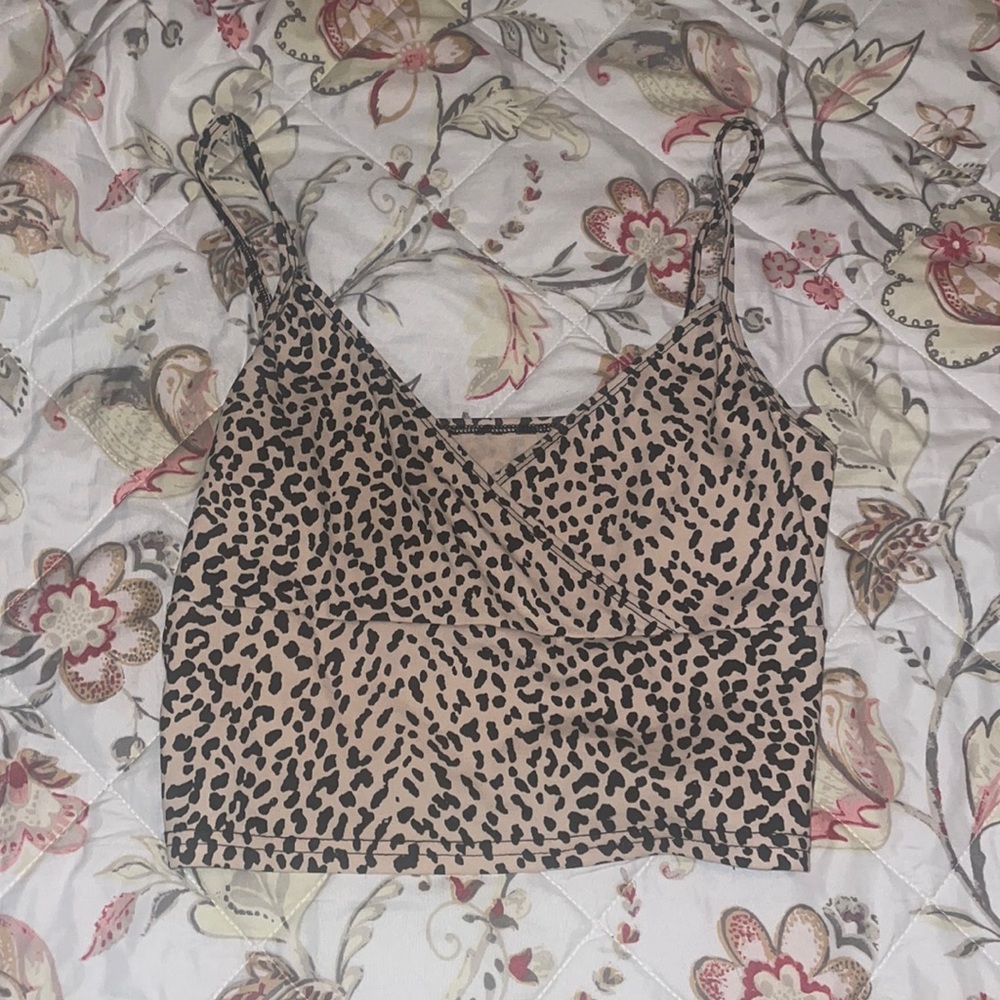 shein, small, leopard print cropped tank